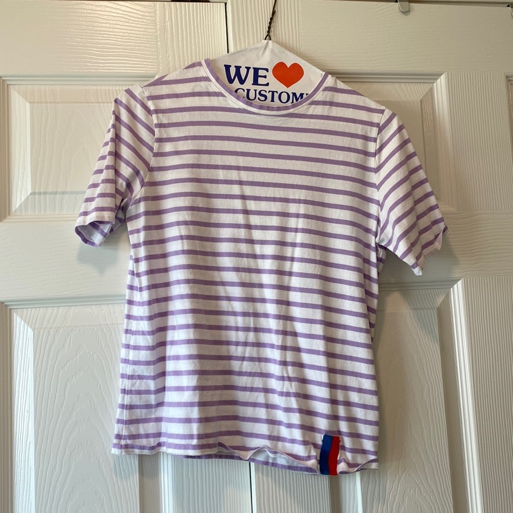 KULE purple and white striped t-shirt - XS